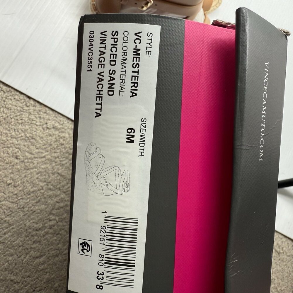 Vince Camuto Mesteria Espadrille Wedge Sandals Strappy Ankle 6M Summer Boho Chic - Picture 9 of 9